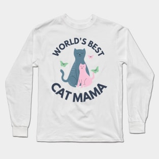 cat tama cute black cat love Long Sleeve T-Shirt